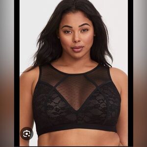 Torrid size 1 lace and mesh high neck bralette